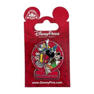 Walt Disney World 2012 Logo Mickey Minnie Mouse Goofy Donald Duck Spinner Pin